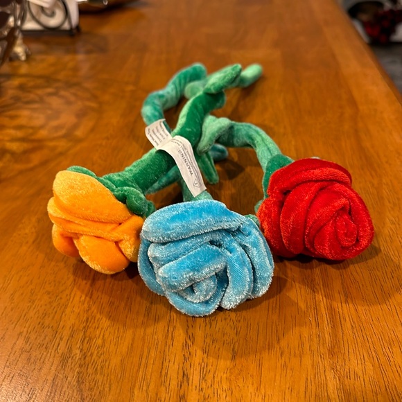 Other - Fabric flowers. Bendable. Orange blue red. Green stems. Great for bikes. 🚲